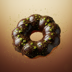 Dark Chocolate Pistachio Mochi Donut